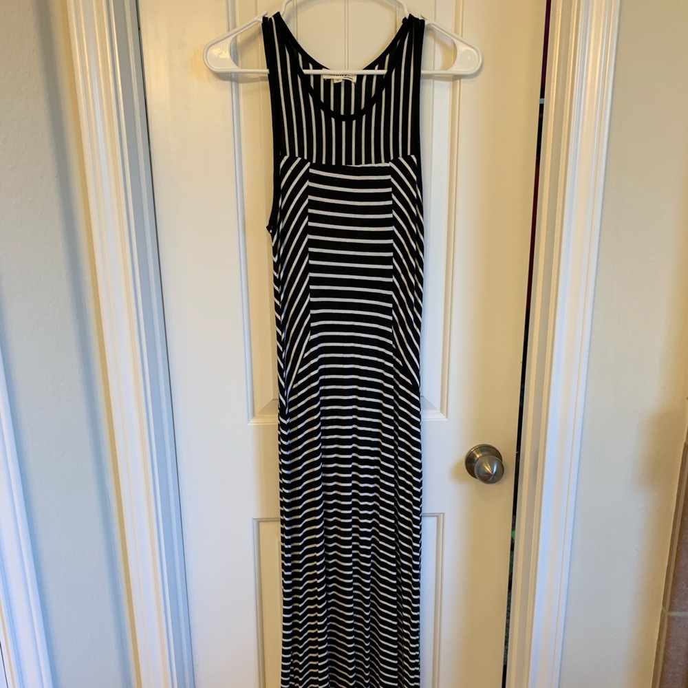 NWT Black and White Striped Maxi Dress